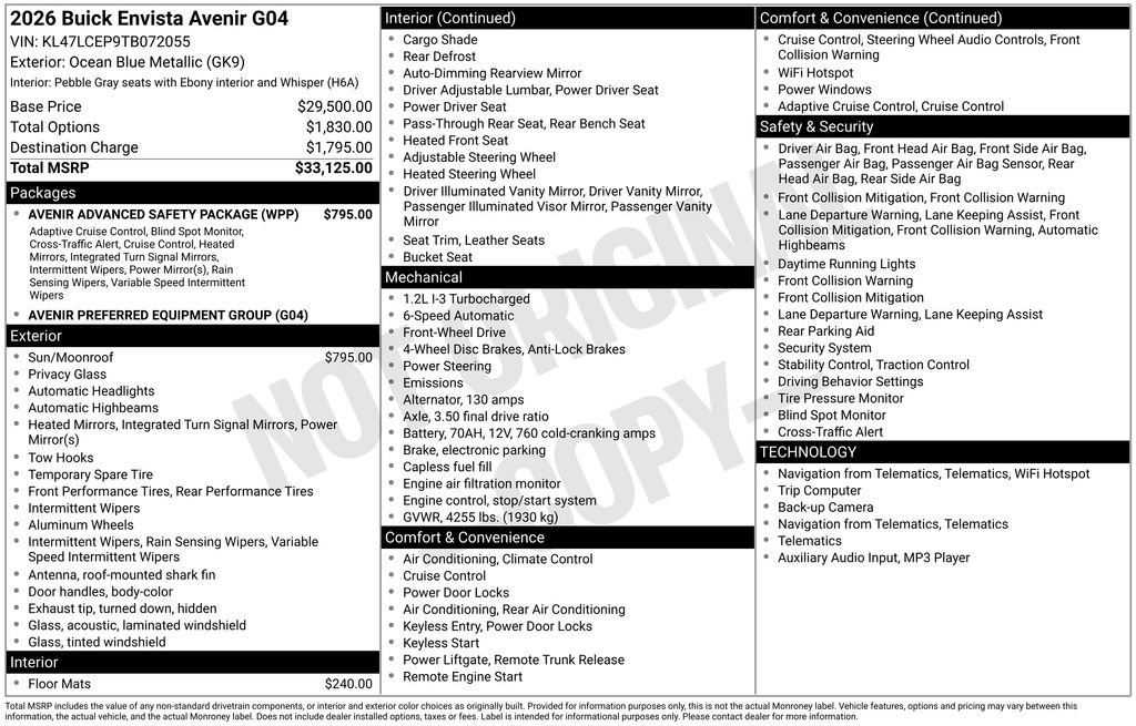 New 2026 Buick Envista Avenir image 42