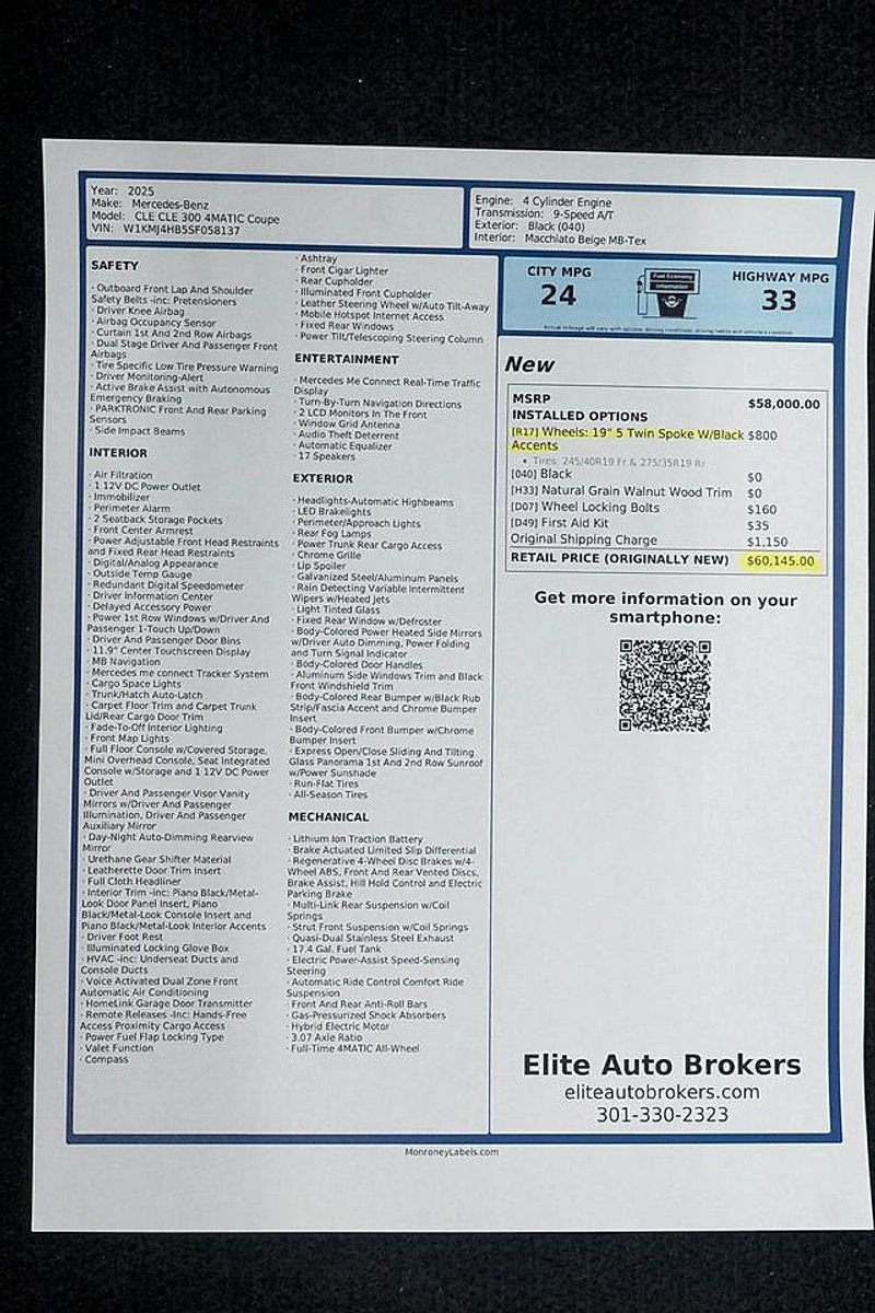 Used 2025 Mercedes-Benz CLE 300 4MATIC Coupe image 48