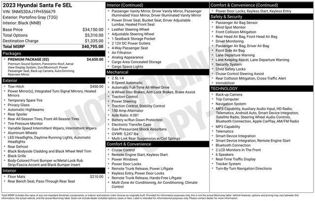 Used 2023 Hyundai Santa Fe SEL w/ Premium Package AWD/4WD image 30