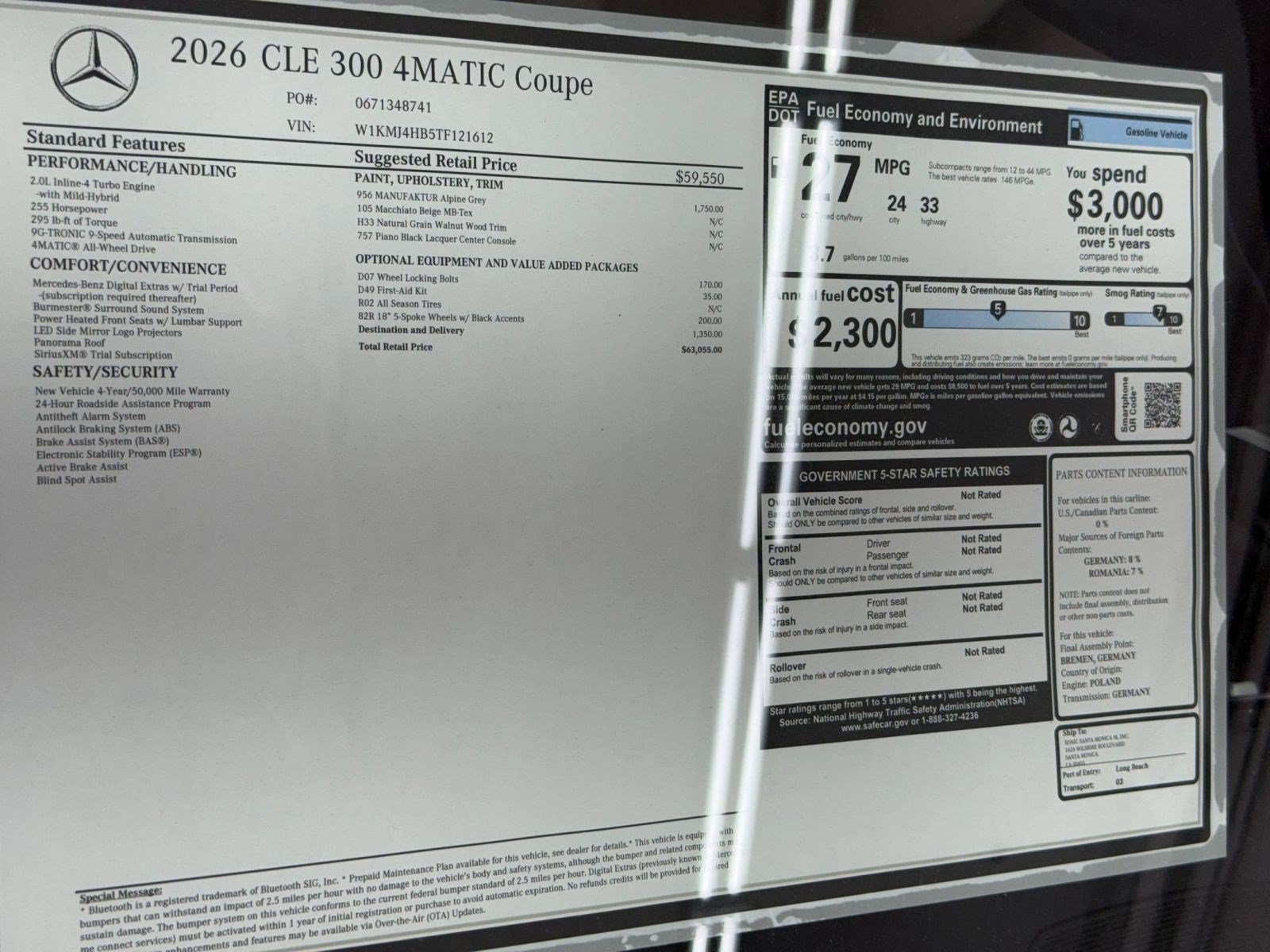 New 2026 Mercedes-Benz CLE 300 4MATIC Coupe image 33