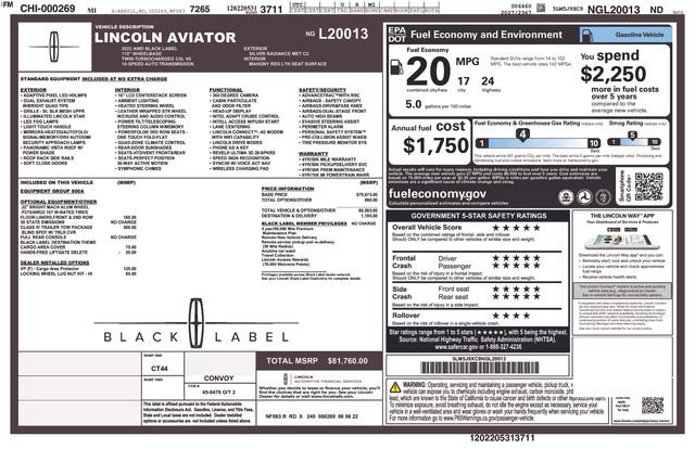 Certified 2022 Lincoln Aviator Black Label w/ Class IV Trailer Tow Package AWD/4WD image 38
