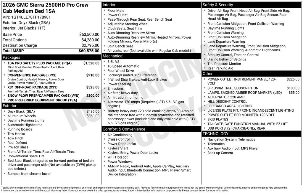 New 2026 GMC Sierra 2500 Pro w/ 1SA Pro Safety Plus Package image 4