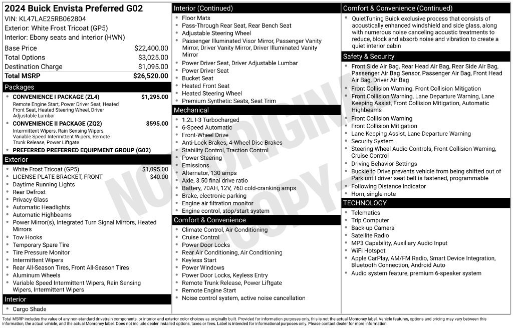 Used 2024 Buick Envista Preferred w/ Convenience I Package FWD image 34
