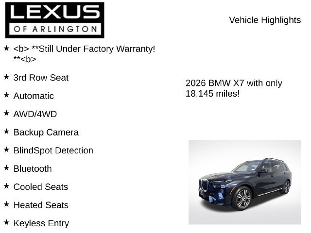 Used 2026 BMW X7 xDrive40i w/ M Sport Package AWD/4WD image 8