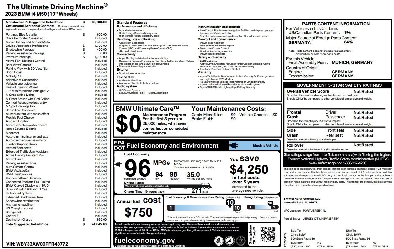 Used 2023 BMW i4 M50 image 2
