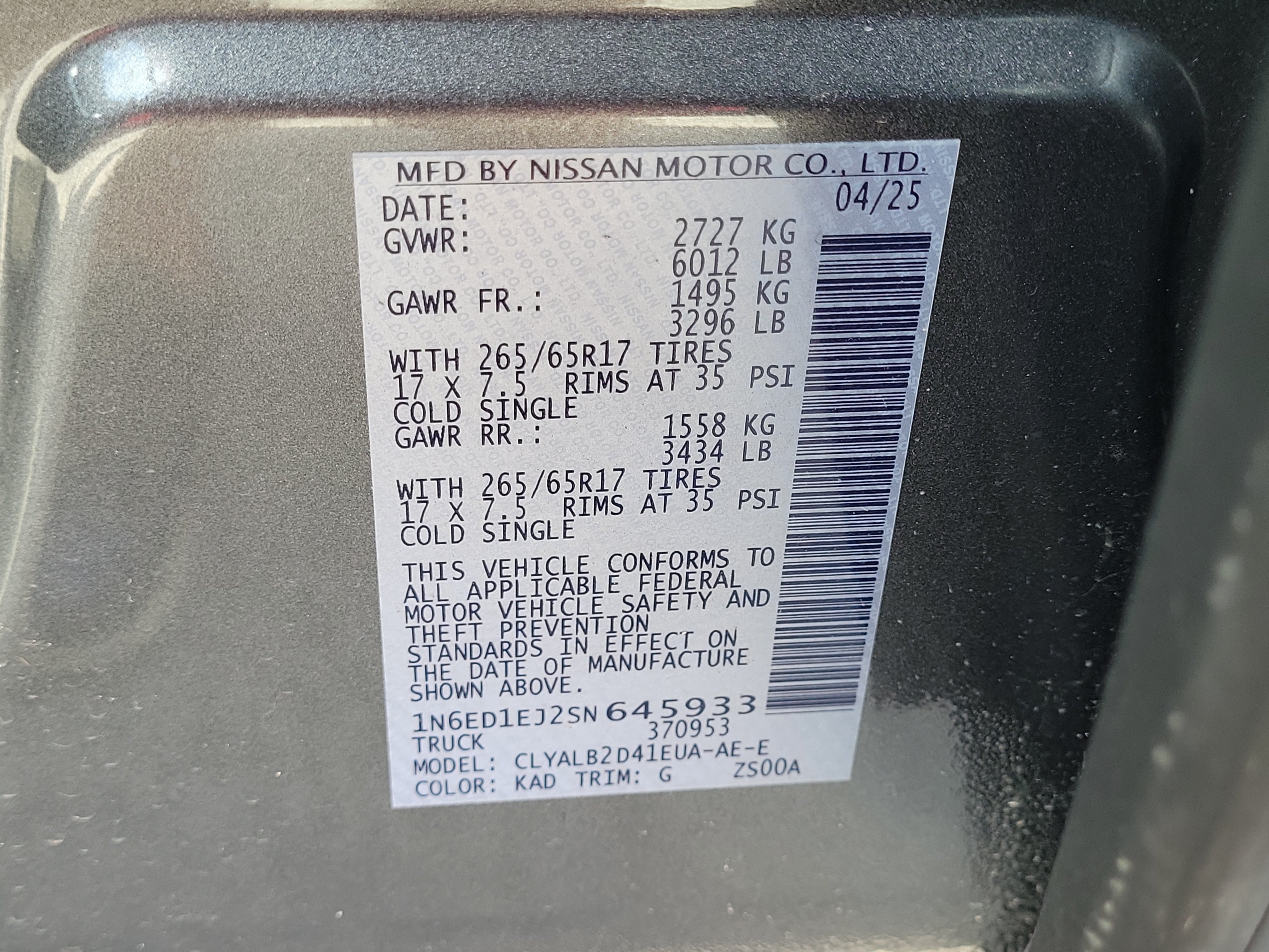 Certified 2025 Nissan Frontier SV RWD image 24