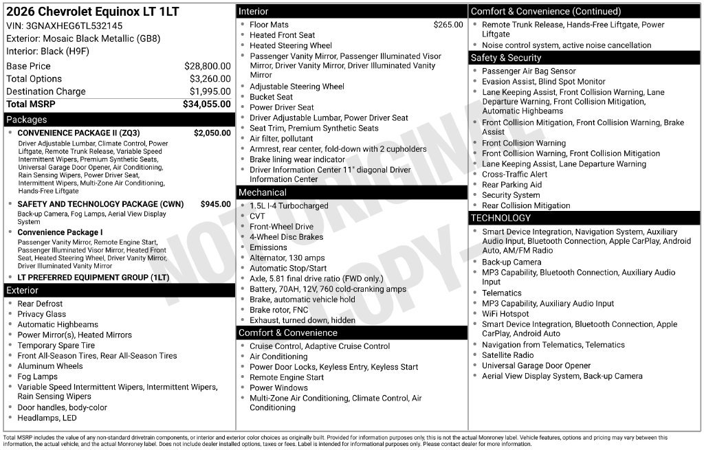 New 2026 Chevrolet Equinox LT w/ Convenience Package II FWD image 4