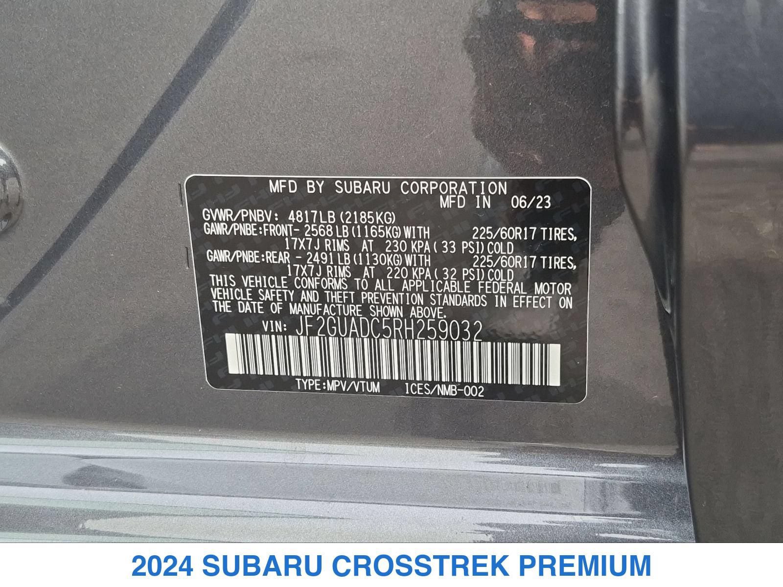 Certified 2024 Subaru Crosstrek 2.0i Premium AWD/4WD image 26