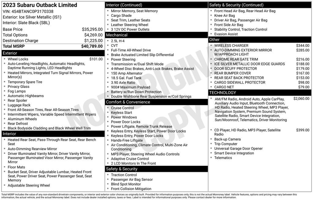 Used 2023 Subaru Outback Limited image 57