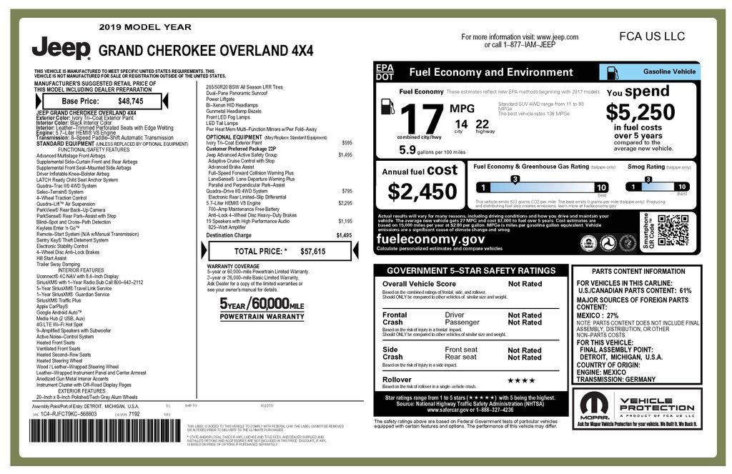 Used 2019 Jeep Grand Cherokee Overland image 4