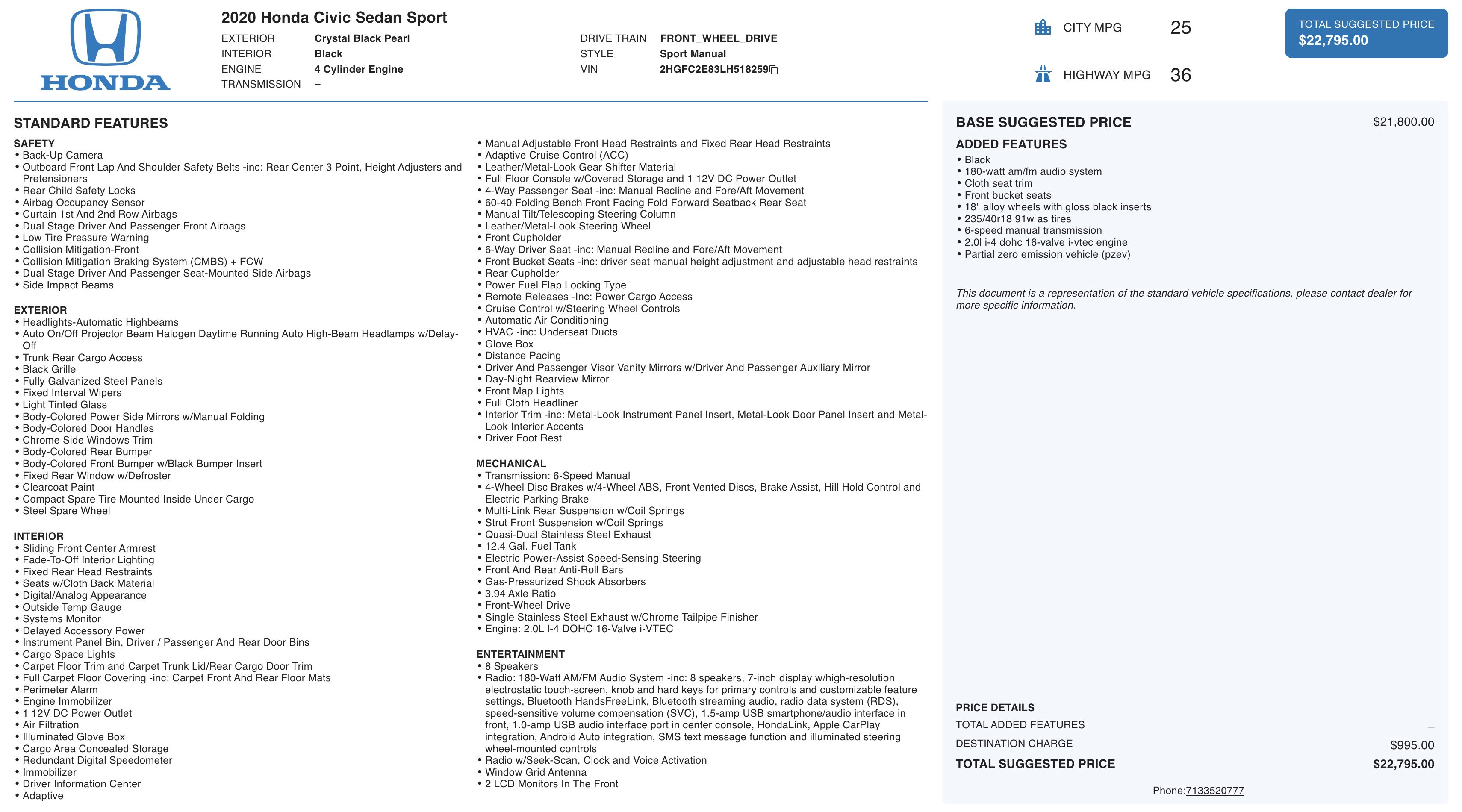 Used 2020 Honda Civic Sport image 2