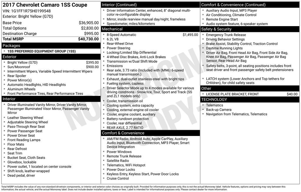 Used 2017 Chevrolet Camaro SS image 15