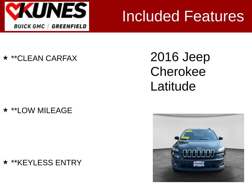 Used 2016 Jeep Cherokee Latitude w/ Cold Weather Group AWD/4WD image 3
