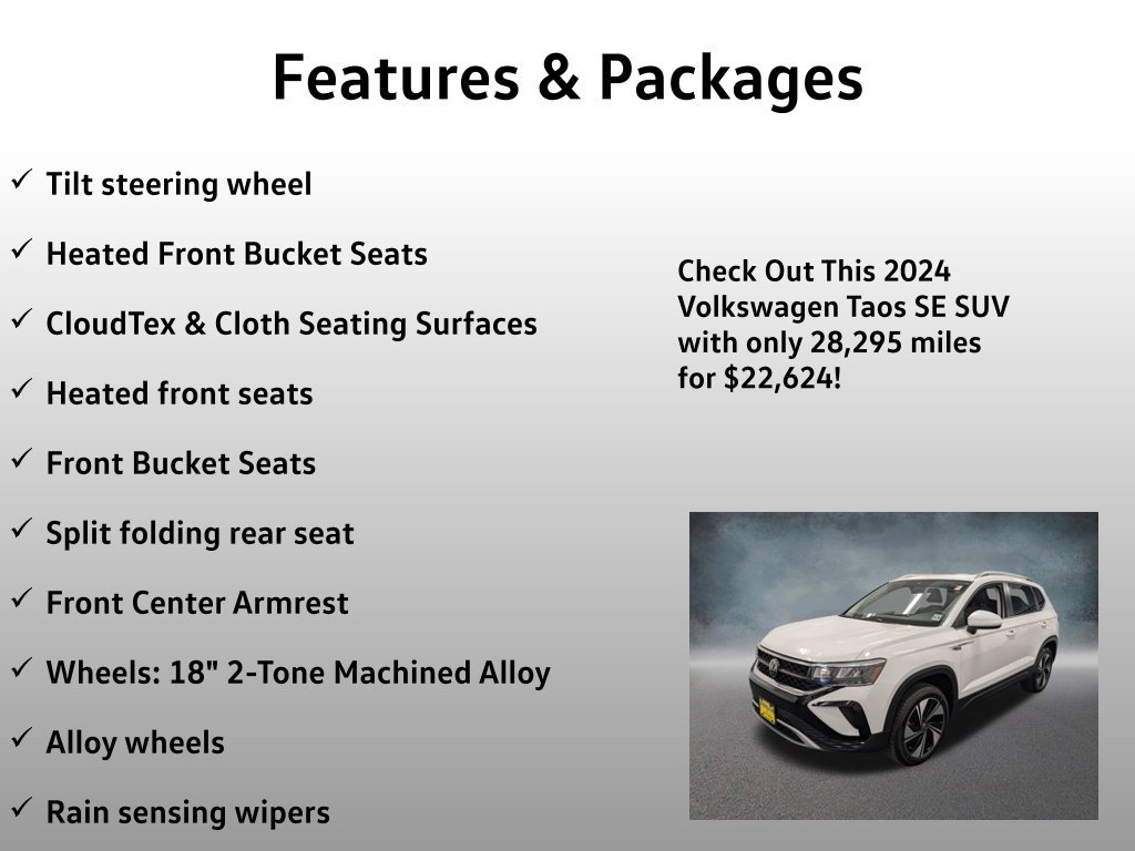 Used 2024 Volkswagen Taos SE w/ Panoramic Sunroof Package AWD/4WD image 17