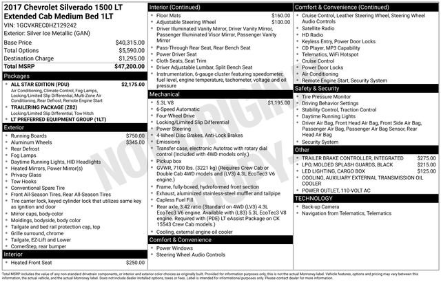 Used 2017 Chevrolet Silverado 1500 LT w/ All Star Edition AWD/4WD image 2