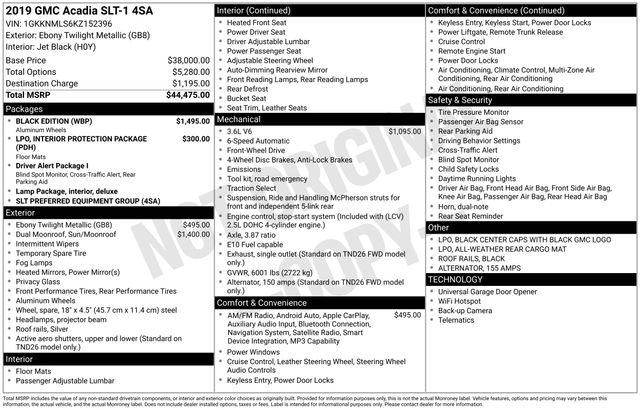 Used 2019 GMC Acadia SLT w/ Black Edition FWD image 30