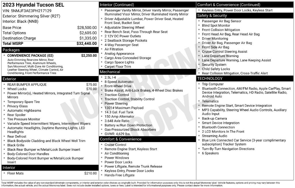 Used 2023 Hyundai Tucson SEL w/ Convenience Package FWD image 7