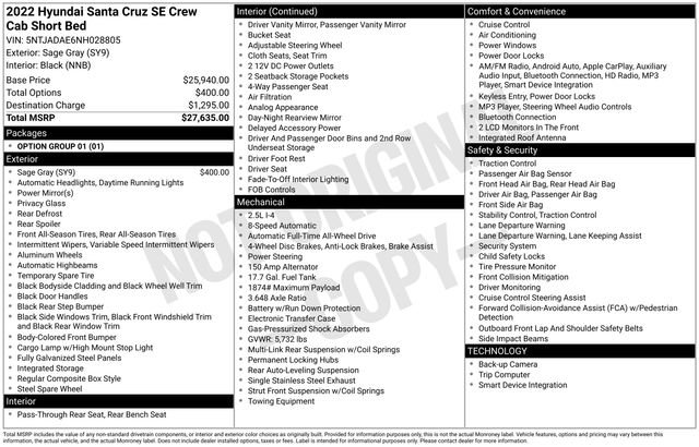 Used 2022 Hyundai Santa Cruz SE image 1