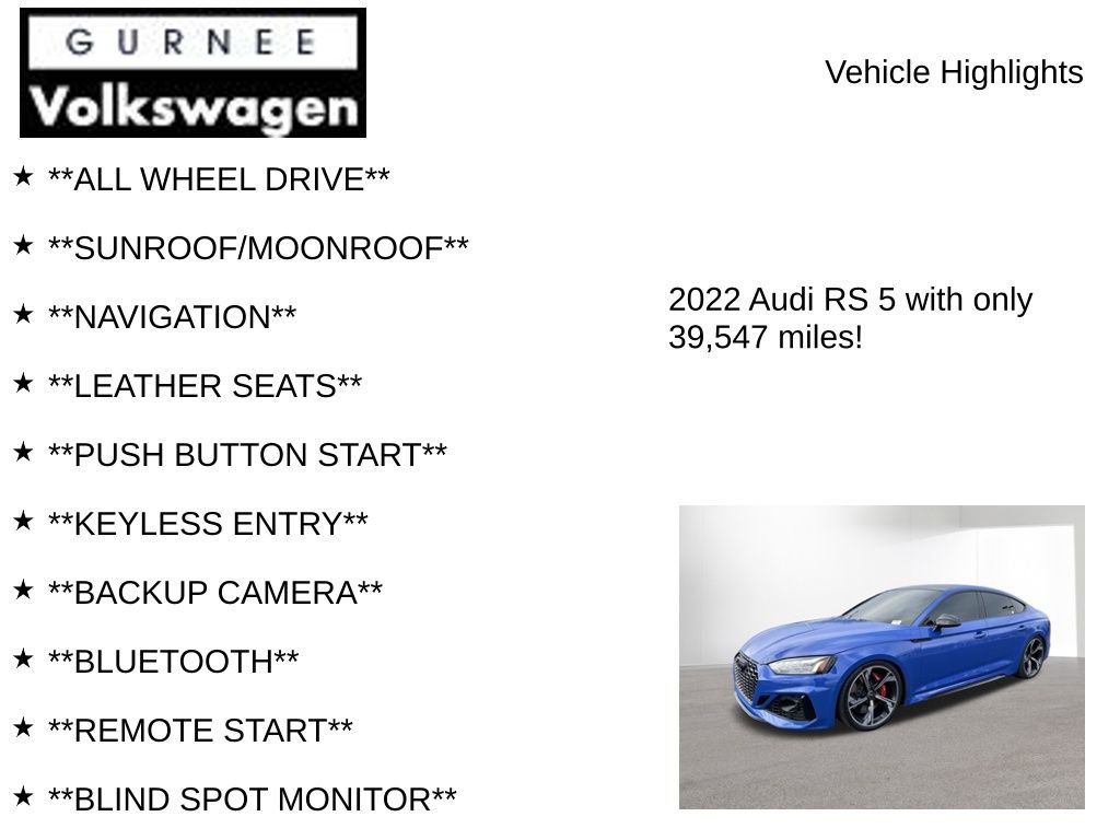 Used 2022 Audi RS 5 Sportback w/ Dynamic Package image 8