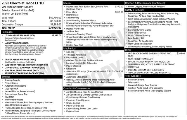 Certified 2023 Chevrolet Tahoe LT w/ LT Signature Package AWD/4WD image 7