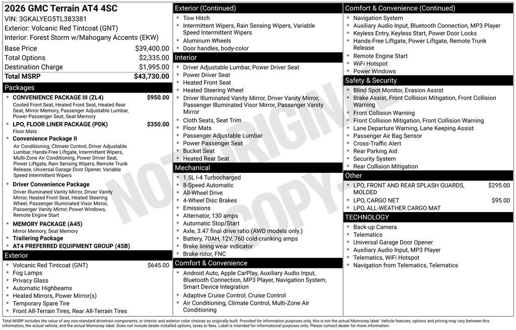 New 2026 GMC Terrain AT4 w/ Convenience Package III image 48
