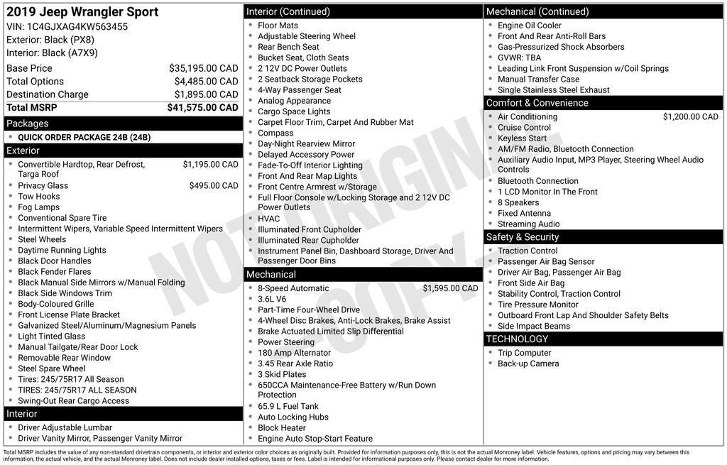 Used 2019 Jeep Wrangler Sport image 14