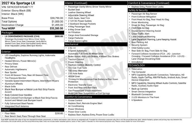 New 2027 Kia Sportage LX w/ LX Convenience Package AWD/4WD image 30