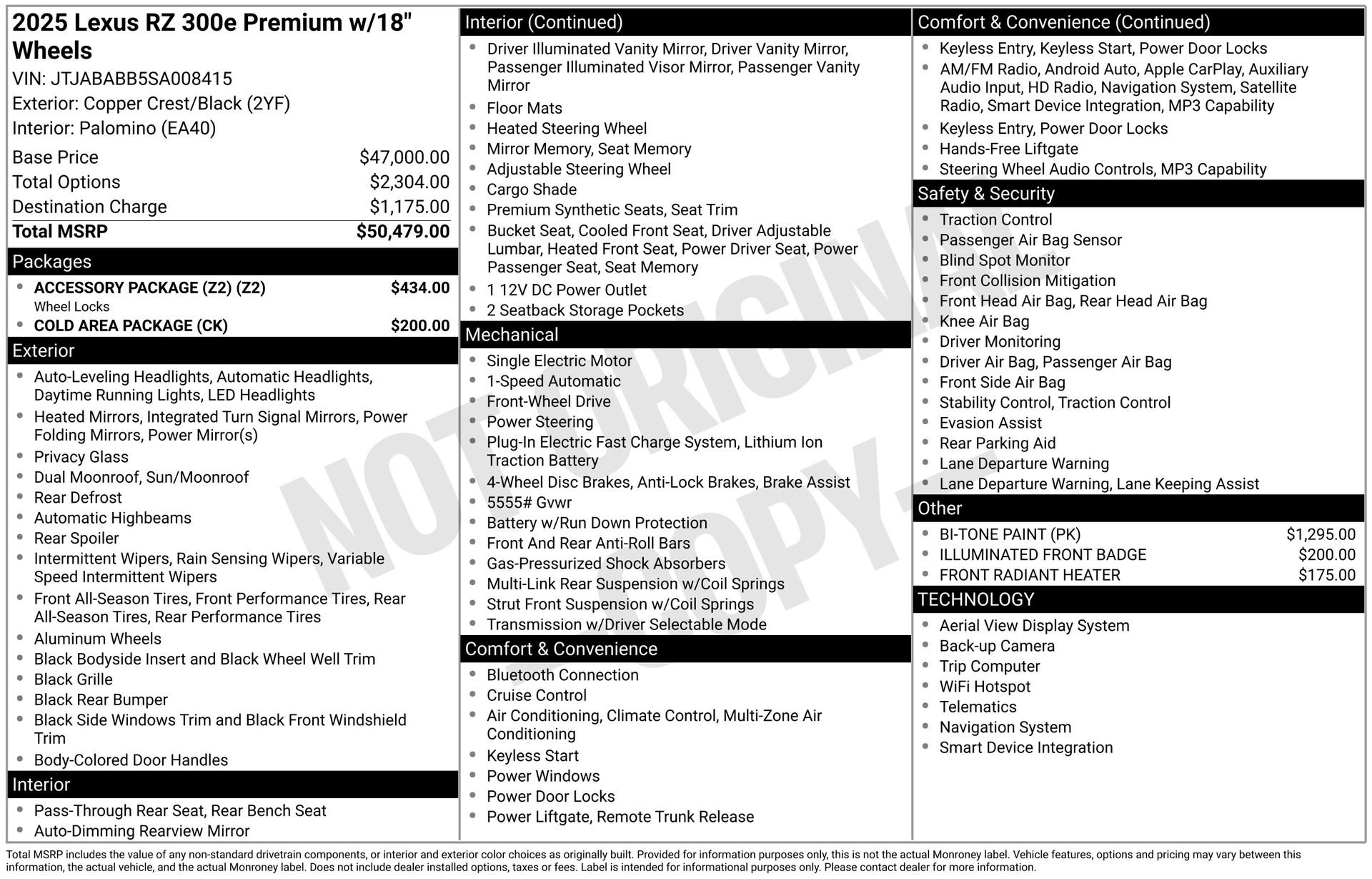 Used 2025 Lexus RZ 300e w/ Accessory Package (Z2) image 42