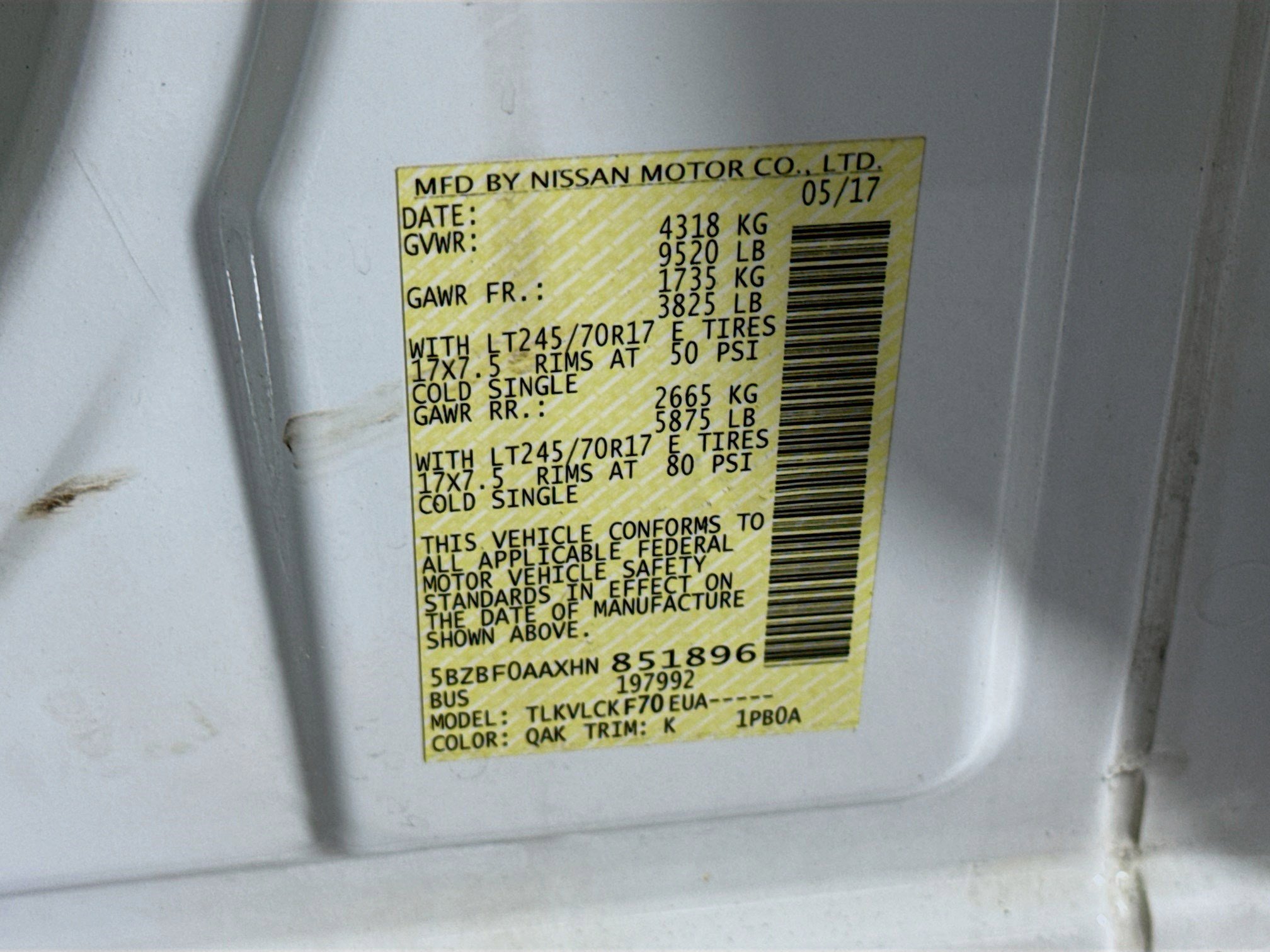 Used 2017 Nissan NV 3500 S w/ Power Package image 33