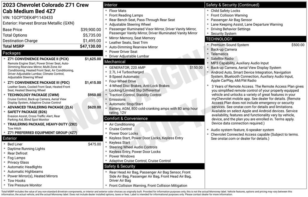 Certified 2023 Chevrolet Colorado Z71 w/ Z71 Convenience Package 2 AWD/4WD image 31