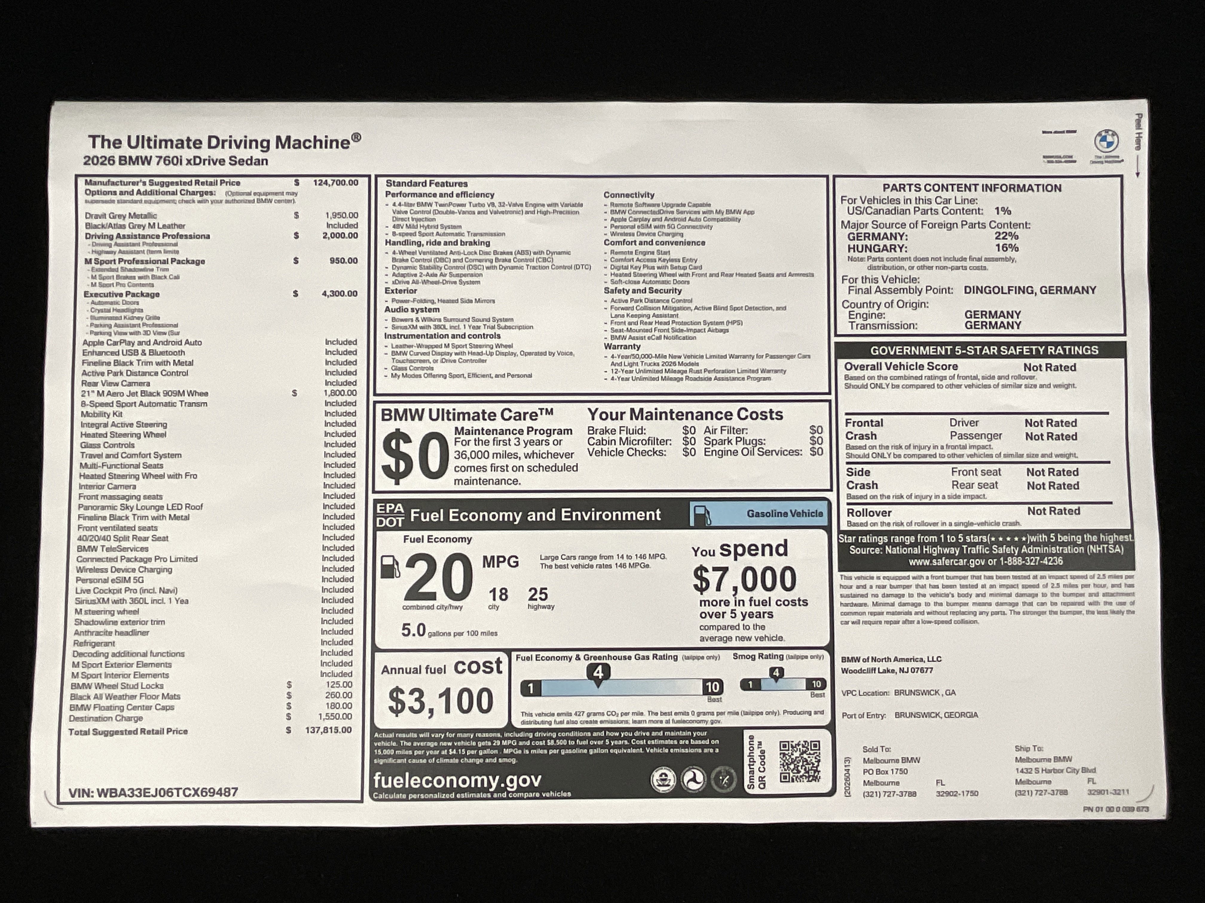 New 2026 BMW 760i xDrive w/ Executive Package AWD/4WD image 35