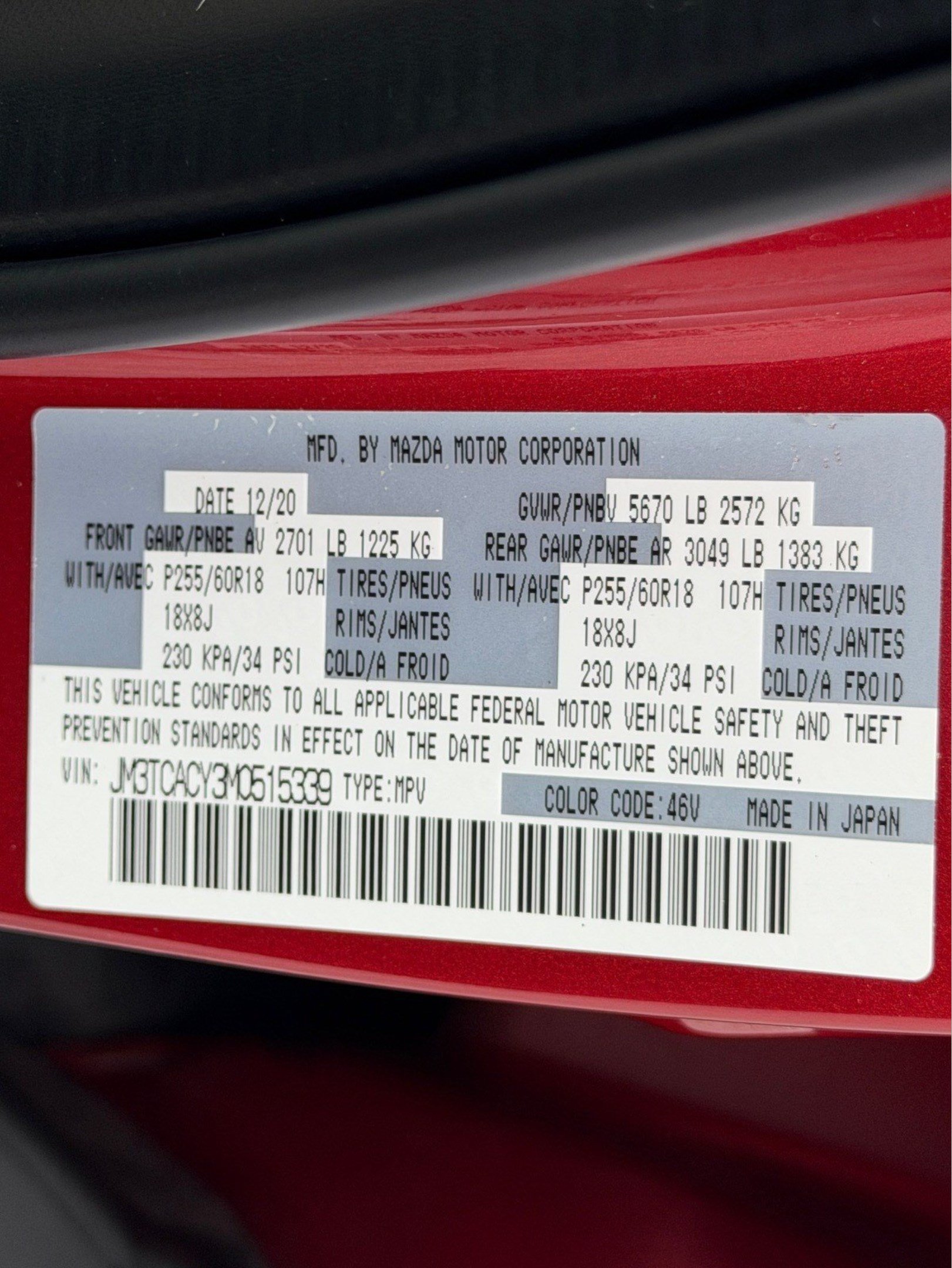 Used 2021 MAZDA CX-9 Touring w/ Touring Premium Package FWD image 36