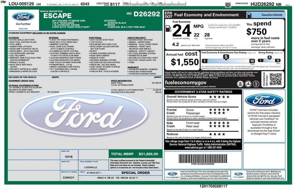 Used 2017 Ford Escape Titanium AWD/4WD image 2