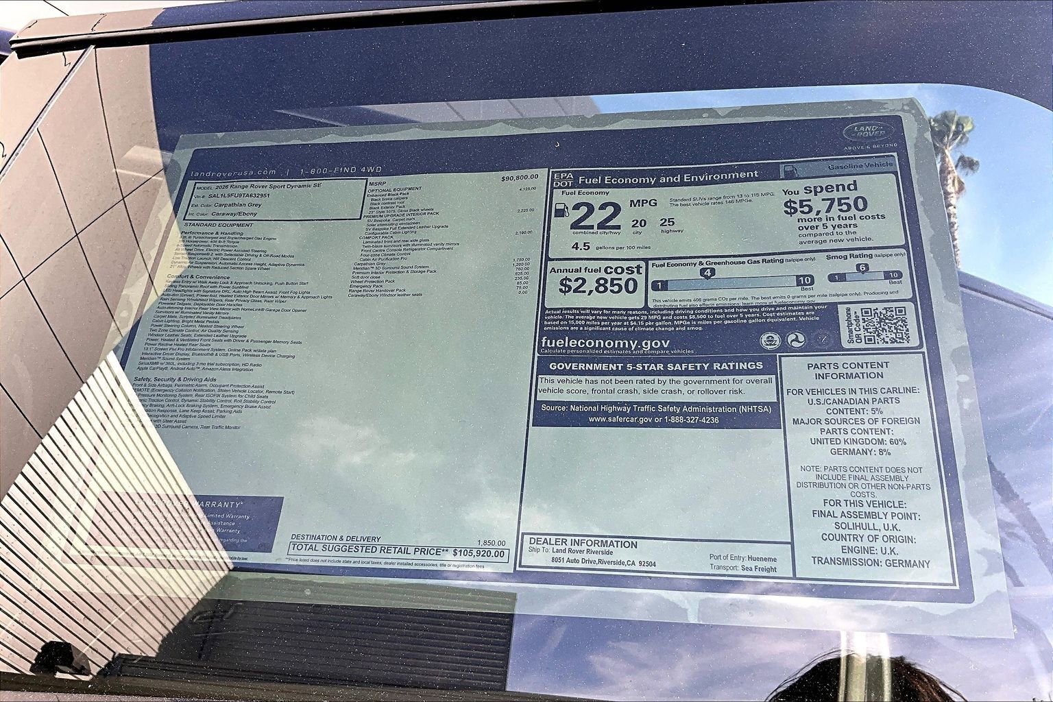 New 2026 Land Rover Range Rover Sport Dynamic SE image 14