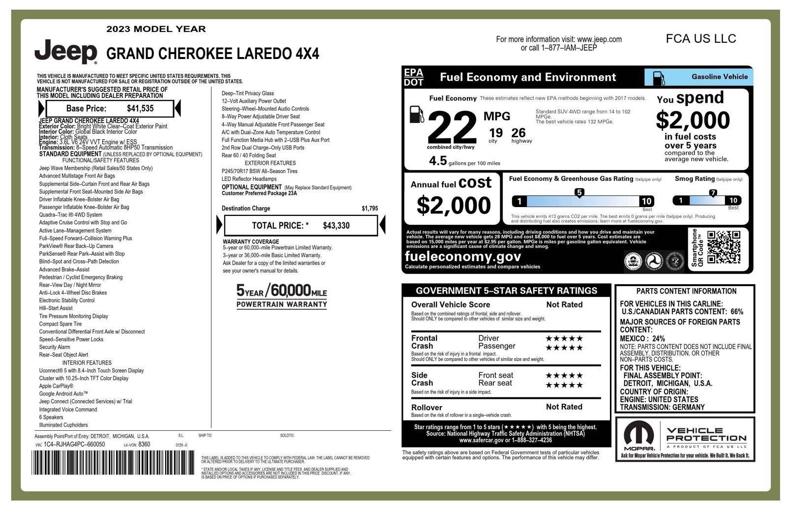 Used 2023 Jeep Grand Cherokee Laredo AWD/4WD image 31