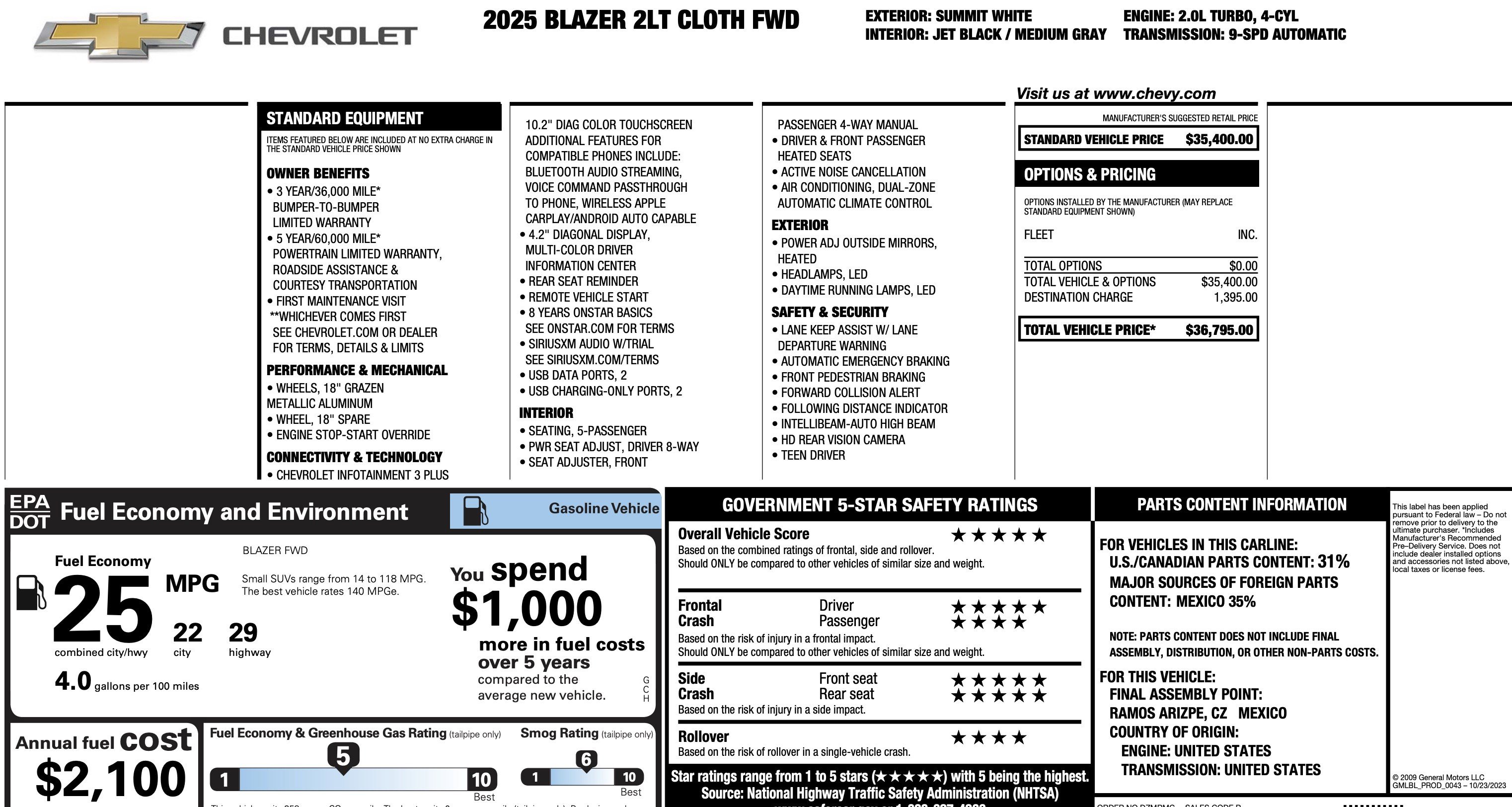 Used 2025 Chevrolet Blazer LT image 4