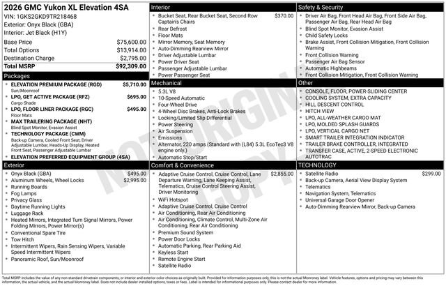 New 2026 GMC Yukon XL Elevation w/ Elevation Premium Package image 26
