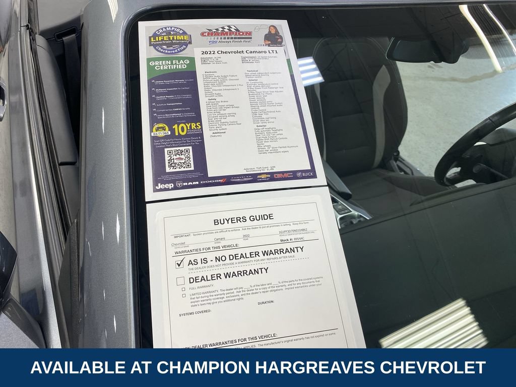 Certified 2022 Chevrolet Camaro LT w/ RS Package RWD image 43