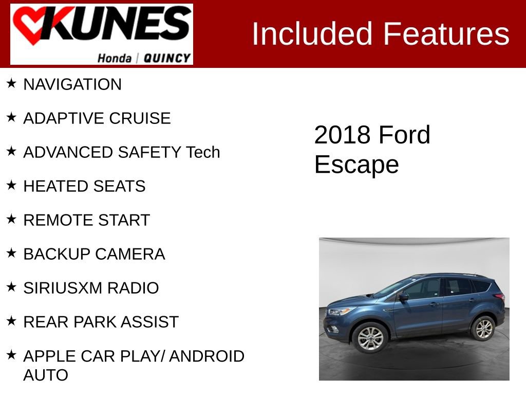 Used 2018 Ford Escape SEL w/ Ford Safe & Smart Package AWD/4WD image 2