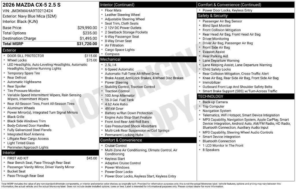 New 2026 MAZDA CX-5 AWD 2.5 S image 7