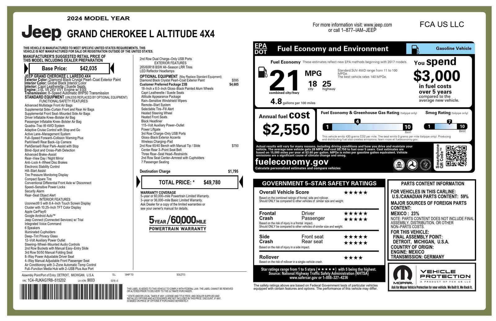 Used 2024 Jeep Grand Cherokee L Laredo image 3