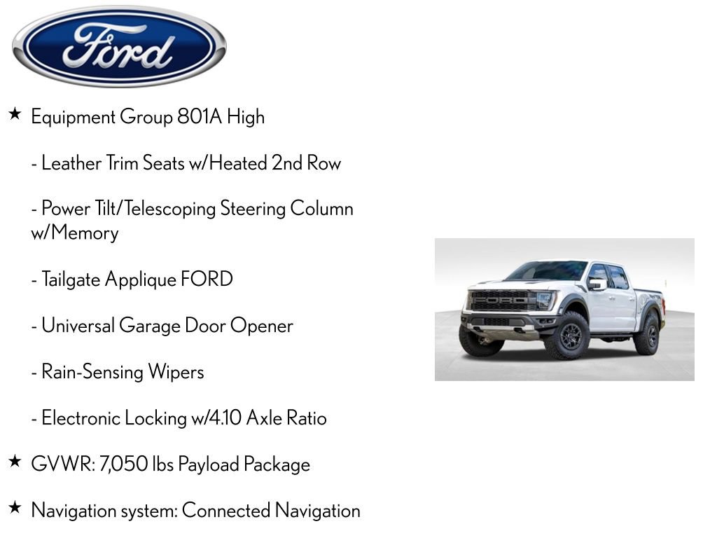 Used 2022 Ford F150 Raptor w/ Equipment Group 801A High AWD/4WD image 8