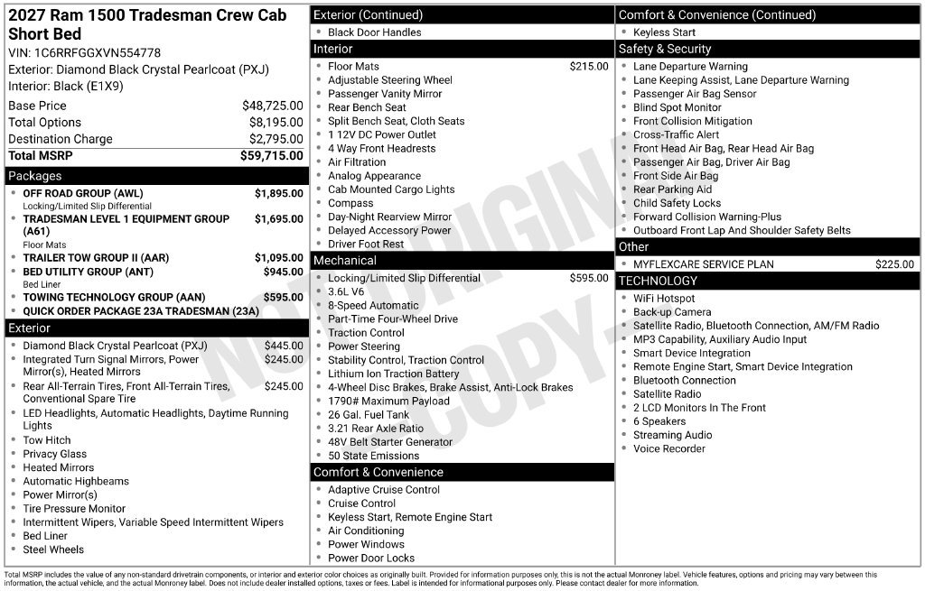 New 2027 RAM 1500 Tradesman w/ Off Road Group AWD/4WD image 41