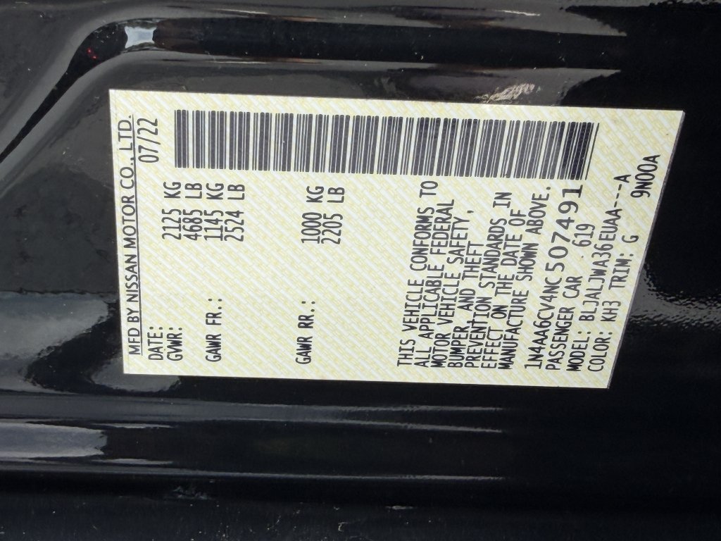 Certified 2022 Nissan Maxima SV w/ Floor Mat Group FWD image 47