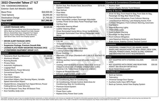 Used 2022 Chevrolet Tahoe LT w/ Luxury Package image 32