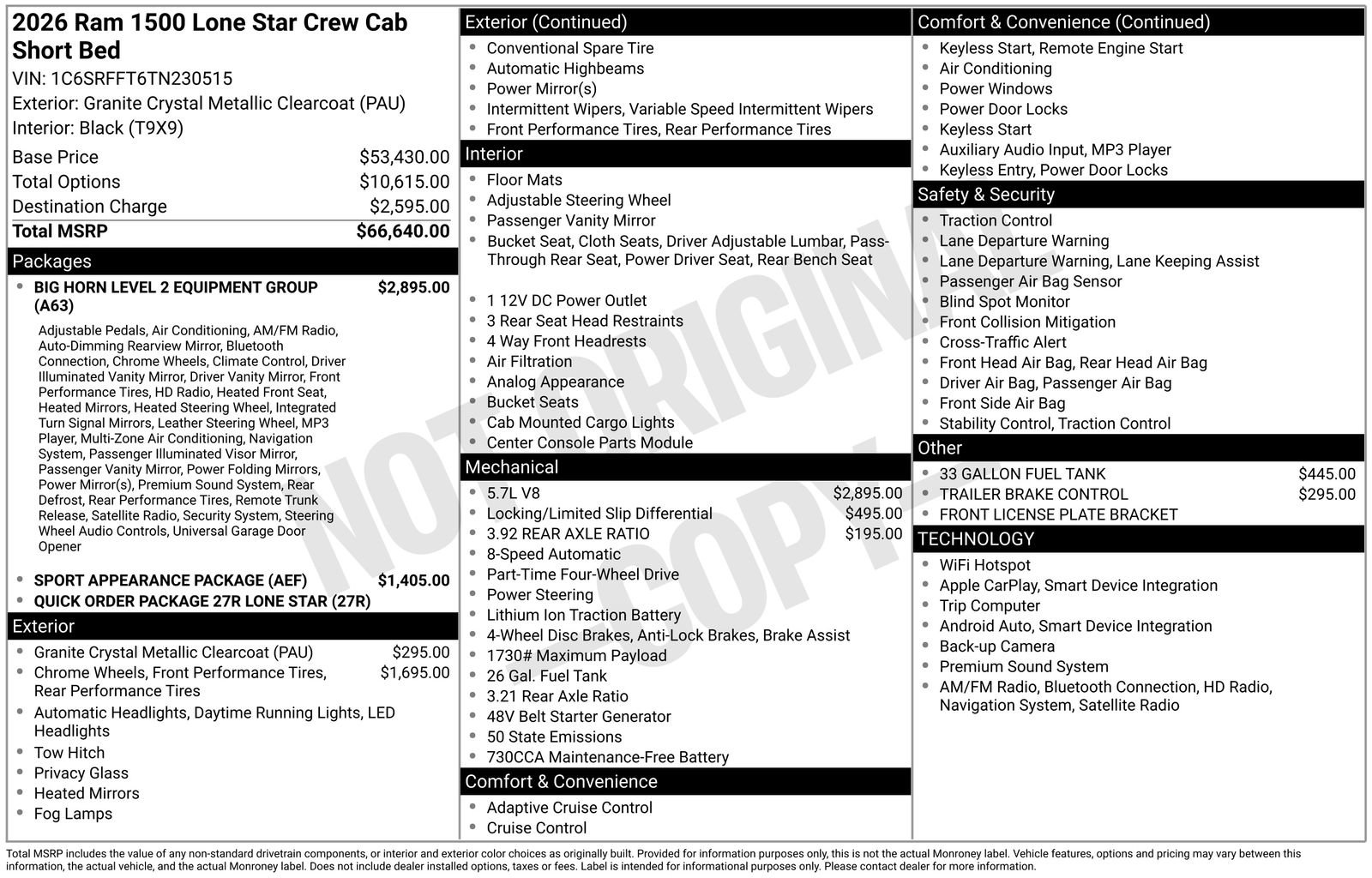 New 2026 RAM 1500 Lone Star AWD/4WD image 25