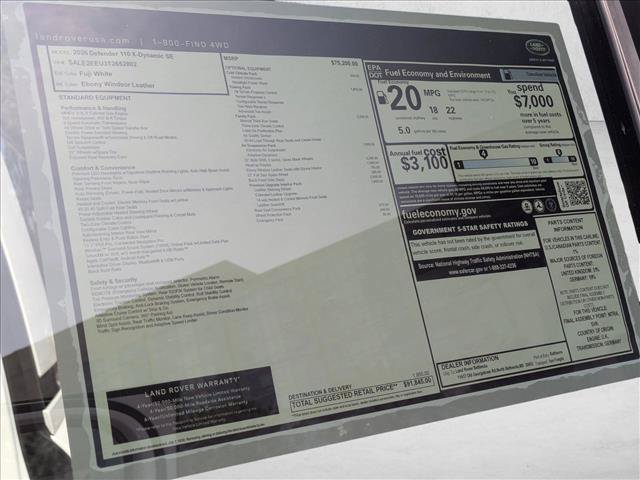 New 2026 Land Rover Defender 110 X-Dynamic SE AWD/4WD image 20
