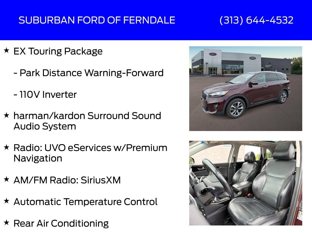 Used 2019 Kia Sorento EX w/ EX Touring Package AWD/4WD image 9