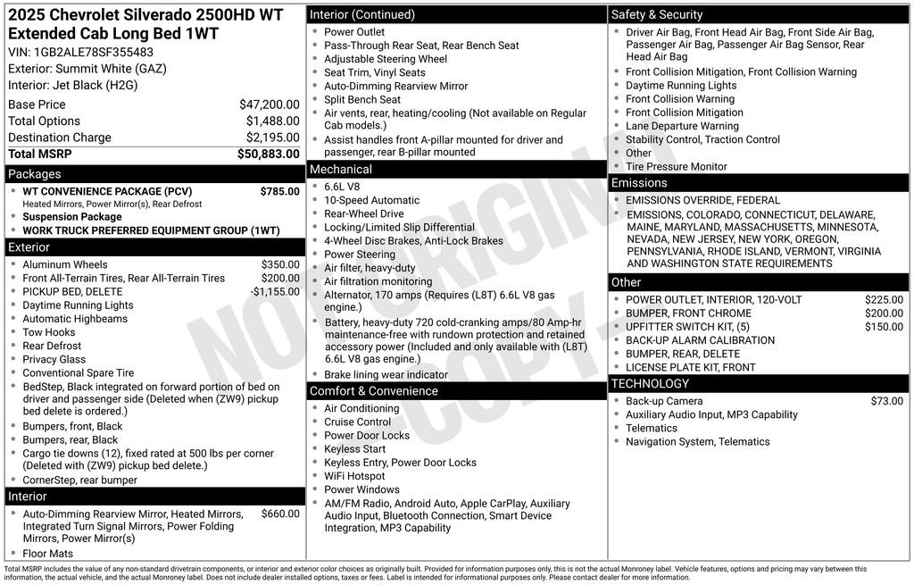 New 2025 Chevrolet Silverado 2500 W/T w/ WT Convenience Package image 33