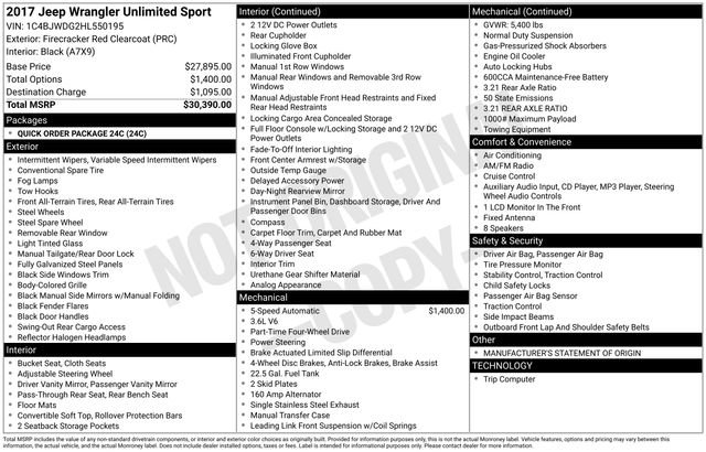 Used 2017 Jeep Wrangler Unlimited Sport image 7